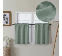 Cortinas cortas Lecloud Bessie de lino sint tico para ventana, juego de 2 piezas, para cocina, cafeter a, de 61 cm de largo, para sala de estar y