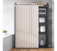 Cortinas de Armario para Cocina, Cortinas de Gabinete, Cortinas Antipolvo Plegable con Riel Deslizante para Armarios Sin Puertas, Protección de la Privacidad, Personalizable(Blanco,Cabinet W50xH70cm)
