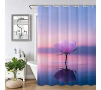Cortinas de Baño 150x170cm,Poliéster Cortina Ducha Rosa Flor,con 12 Ganchos,Lavable a Máquina,Cortina de Ducha Impermeable Secado Rápido,para Familia,Hotel,Duchas,Bañeras y Cuartos de Baño Z-33