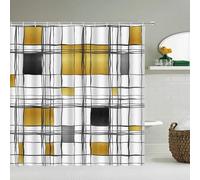 Cortinas de baño con Estampado geométrico Moderno en 3D, Tela de poliéster, Cortina de Ducha Impermeable para baño con Ganchos, Pantalla Decorativa 105x220cm/WxH