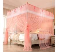 Cortinas de cama con mosquitera, Mosquitera con dosel for cama, 4 esquinas, multicolor, varios tamaños, 3 aberturas, todas las edades(Jade,Twin)