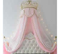 Cortinas de cama con mosquitera, Mosquitera de encaje con dosel pared corona princesa for dormitorio, varios tamaños, 2 uds(G,1.5m (for 5 ft bed))
