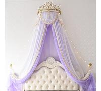 Cortinas de cama con mosquitera, Mosquitera de encaje con dosel pared corona princesa for dormitorio, varios tamaños, 2 uds(K,1.5m (for 5 ft bed))