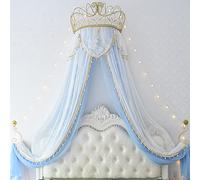 Cortinas de cama con mosquitera, Mosquitera de encaje con dosel pared corona princesa for dormitorio, varios tamaños, 2 uds(J,2.0m (for 6.6 ft bed))