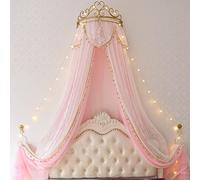 Cortinas de cama con mosquitera, Mosquitera de encaje con dosel pared corona princesa for dormitorio, varios tamaños, 2 uds(I,1.5m (for 5 ft bed))
