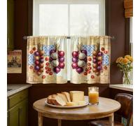 Cortinas de cocina de cebollas, azulejos rústicos de tomates sin color violeta, decoración de ventana para comedor, desayuno, rincón, área de fregadero, 24 x 26 pulgadas