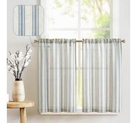 Cortinas de cocina de lino Jinchan, cortinas a rayas de 91 cm, cortinas estilo cafeter a, cortinas peque as de estilo r stico, cortinas de media