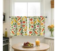 Cortinas de cocina de tomates, cortinas rústicas de plátano y zanahoria, cortinas de cocina de verano para ventana para ventana sobre fregadero, 24 x 26 pulgadas