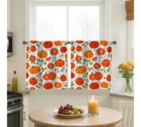 Cortinas de cocina de tomates, rústico con rodajas de cilantro de verano, cortinas de cocina con filtro de luz roja, decoración de ventana para comedor, desayuno, rincón, fregadero, área de 24 x 26