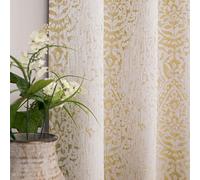 Cortinas de Color Amarillo Dorado para Sala de Estar, 213 cm de Largo, Juego de 2 Paneles, Vintage, Mediados de Siglo, 50% Opacas, Textura Opaca, diseño Bohemio, Damasco, patrón marroquí, Cortinas de