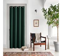 Cortinas de color verde cazador para puerta corrediza de cristal, 80 pulgadas de largo/largo, panel de cortina individual con ojales, insonorización, oscurecimiento de la habitación, cortinas opacas