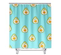 Cortinas de Ducha con Estampado Fruta 3D para Baño, Mateju Impermeable Antimoho Poliéster Cortinas Baño Incluye 12 Anillas en C para Hogar Bañera Dormitorio Apartamento (Aguacate 2,120x180cm)