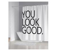 Cortinas de Ducha con Letras, diseño artístico Sencillo, Cortina baño, decoración del hogar, mamparas, Accesorios, Tela poliéster(Color:13,118x70in)