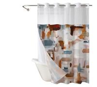 Cortinas de ducha de doble capa de diseño eficiente que son fáciles de limpiar y mantener regularmente (E)