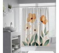 Cortinas de Ducha Estilo Dibujos Animados Minimalistas Springtime Blooms con Tejidos de Cortinas de baño con Ganchos Poliéster Impermeable de Secado rápido W180xL180 cm