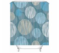 Cortinas De Ducha Impermeables Extra Anchas, Cortinas De Ducha Al Aire Libre Poliéster Círculos Cortina Ducha para Hombres Mujeres 165X180cm Azul