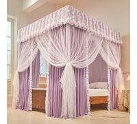 Cortinas de Esquina con Dosel para Cama de niña, con 4 Postes en Las Esquinas, Doble Capa, con ventilación, Ideal para Exteriores, Interiores, dormitorios, Viajes y Camping.