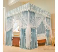 Cortinas de Esquina con Dosel para Cama de niña, con 4 Postes en Las Esquinas, Doble Capa, con ventilación, Ideal para Exteriores, Interiores, dormitorios, Viajes y Camping.