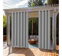 Cortinas de Exterior Resistentes a la Intemperie,Cortinas para Exteriores Opacas con Aislamiento térmico para Exteriores para jardín,Patio,Puerta,Gazebo,pérgola,balcón,Gris Claro,2 Piezas|132x213cm