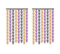 Cortinas de flecos de aluminio de Halloween, 2 piezas para decoración de pared de fiesta, creando un ambiente llamativo con hebras metálicas adecuadas para varias celebraciones (naranja, morado y