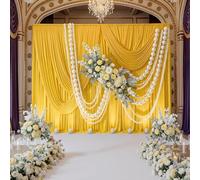 Cortinas de Fondo Amarillas Antiarrugas, 6 x 3 m, Tela Gruesa, limón, para Bodas, cumpleaños, Baby Shower, decoración
