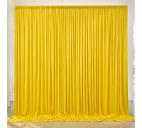Cortinas de Fondo Amarillas de 3 m x 3 m, sin Arrugas, telón de Fondo, Paneles Amarillos, Fondo de fotografía para Boda, cumpleaños, Fiesta de Baby Shower