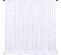 Cortinas de fondo blancas de 3 x 2,4 m, para fotograf a, fotomat n, boda, tela gruesa y s lida, 2 paneles de 1,5 x 2,4 m