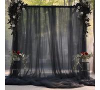 Cortinas de fondo negras transparentes de 3 x 3 m para fiestas, con tul, para bodas, fiestas de cumplea os, decoraciones de Halloween.