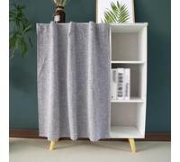 Cortinas de Gabinete Antipolvo para Cocina con Riel Deslizante Autoadhesivo, Cortina Privacidad Debajo del Fregadero para Estantes Abiertos(Gray,W80xH150cm/31x59inch)