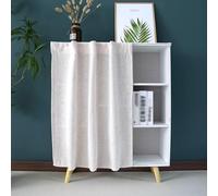 Cortinas de Gabinete Antipolvo para Cocina con Riel Deslizante Autoadhesivo, Cortina Privacidad Debajo del Fregadero para Estantes Abiertos(White,W100xH150cm/39x59inch)