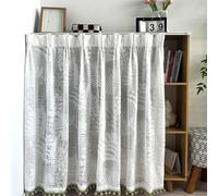 Cortinas de Gabinete Antipolvo para Debajo Del Fregadero con Borlas, Estantes Cortina Panel Privacidad Ideal para Aulas, Oficinas, Cocinas y Casas de Estilo Rústico(White,180*260cm/71*102in)