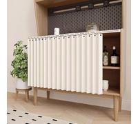 Cortinas de Gabinete Corta Plegable, Cortina de Privacidad a Prueba de Polvo Debajo del Fregadero Opacas para Cuarto de Lavado Baño Cocina(Beige,80x50cm/31x20inch)
