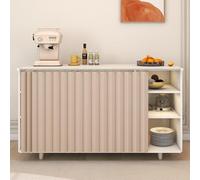 Cortinas de Gabinete - Cortinas Cortas para Armarios de Cocina, Cortinas Impermeables Debajo del Fregadero, Cortina Antipolvo Plegable para Armarios Sin Puertas con Riel Deslizante(Caqui,120x80 cm)