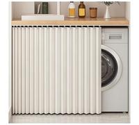 Cortinas de Gabinete, Cortinas Debajo Del Fregadero con Rieles Deslizantes Cortinas de Armario Cocina Impermeables Cortinas Multifuncionales Cortina de Gabinete de Zapatos(Beige,Curtain H 85cm/65cm t