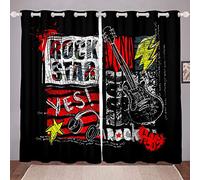 Cortinas de Guitarra Conde música Rock ,r ,patrón Musical para Ventanas, Cortinas de Guitarra,de habitación, 46 x 54