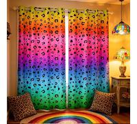 Cortinas de Leopardo Coloridas de Pantera de Guepardo, Cortinas de Ventana para Dormitorio, Sala de Estar, Cortinas de Ventana de Animales Salvajes, Cortinas de Ventana para niños y niñas, tratamient