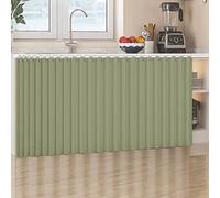 Cortinas de lino impermeables a prueba de polvo para estantes abiertos y armarios deslizantes, autoadhesivas, fáciles de instalar, decoración de cocina y hogar, color gris, 50 cm de ancho x 120 cm de