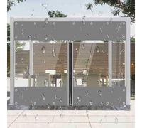 Cortinas De Lona Alquitranada Impermeables Con Cremallera,Paneles Laterales De Lona Gris Transparente Para Exteriores,Lona De Pvc De 0,3mm Para Pérgolas,Cenadores,Con Ojales,1Zip-3.3×3m(10.8*9.8ft)