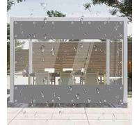 Cortinas De Lona Alquitranada Impermeables Con Cremallera,Paneles Laterales De Lona Gris Transparente Para Exteriores,Lona De Pvc De 0,3mm Para Pérgolas,Cenadores,Con Ojales,0Zip-3.6×2.5m(11.8*8.2ft)