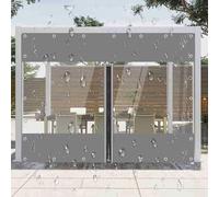 Cortinas De Lona Alquitranada Impermeables Con Cremallera,Paneles Laterales De Lona Gris Transparente Para Exteriores,Lona De Pvc De 0,3mm Para Pérgolas,Cenadores,Con Ojales,1Zip-5.6×2m(18.4*6.6ft)