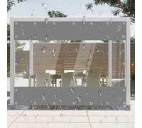 Cortinas De Lona Alquitranada Impermeables Con Cremallera,Paneles Laterales De Lona Gris Transparente Para Exteriores,Lona De Pvc De 0,3mm Para Pérgolas,Cenadores,Con Ojales,0Zip-3.6×3m(11.8*9.8ft)