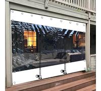 Cortinas de lona de PVC transparente con puerta con cremallera, impermeables al aire libre, protección contra la intemperie, divisor de habitación y fácil de instalar para patios y balcones