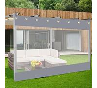Cortinas de lona de PVC transparente resistentes al agua con ojales para pérgola, patio, cenador, paneles laterales resistentes a la intemperie y al desgarro, 4 x 3 m