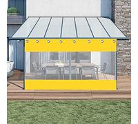 Cortinas de lona transparentes impermeables para exteriores, paneles laterales de lona transparente para cenador, porche, pérgola, patio, balcón, 3,7 x 2,1 m, cortina de lluvia de PVC con ojales