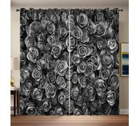 Cortinas de Muro De Rosas Delicado Texturizado para Dormitorio oscureciendo Aislamiento térmico, antifrío Cortinas Opacas Reductoras de Ruido para Dormitorio 117x137cm Establecer 2 Paneles