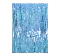 Cortinas de Oropel Metálicas para Decorar una Fiestas de Cumpleaños, Cortina Lámina Franjas con Flecos, Cortina de Borla Decoracion Bodas, Telón de Fondo Fotos (1m x 2m), Sky Blue
