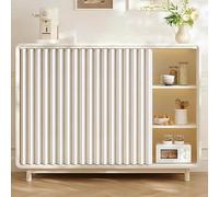 Cortinas de polvo personalizables para estantes, cocina, plegables, debajo del fregadero, para armarios, baños y lavadoras, color beige, 110 cm de ancho x 50 cm de alto, decoración versátil para el