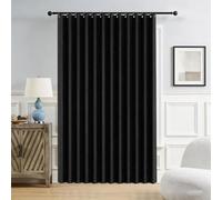 Cortinas de Puerta Plegables de privacidad Opaca para dormitorios de Planta Abierta, Puertas temporales de pasillo-black-W280xH240cm