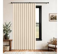 Cortinas de Puerta Plegables de privacidad Opaca para dormitorios de Planta Abierta, Puertas temporales de pasillo-beige-W150xH240cm