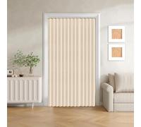 Cortinas de Puerta Plegables de privacidad Opaca para dormitorios de Planta Abierta, Puertas temporales de pasillo-beige-w300xH190cm